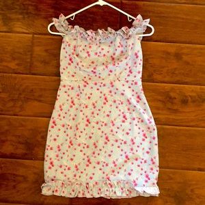 LIGHT BLUE AND PINK SPRING DRESS